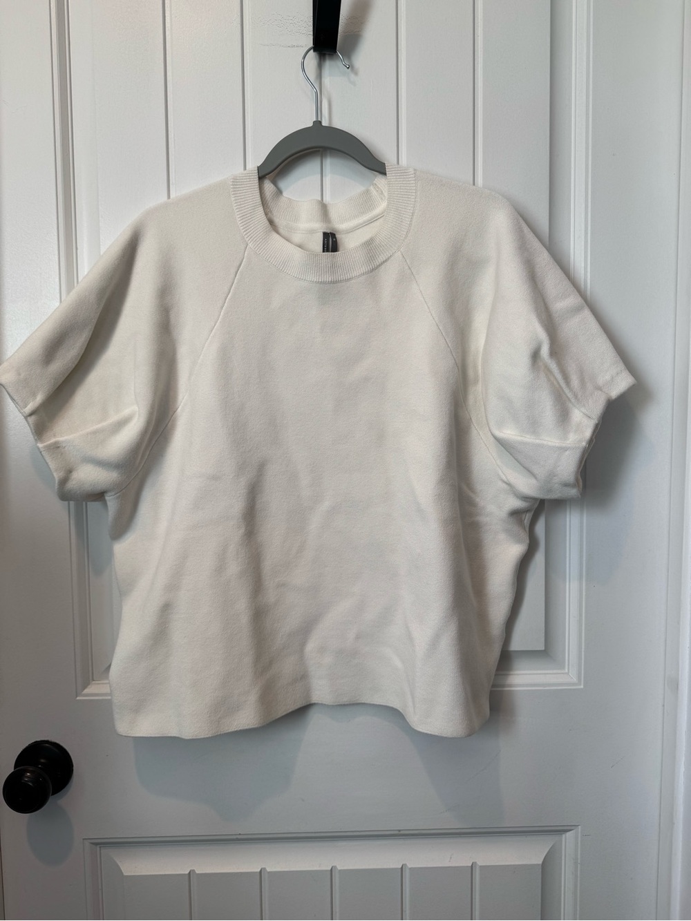 Anthropologie Short-Sleeve Crewneck Top in Cream 1X